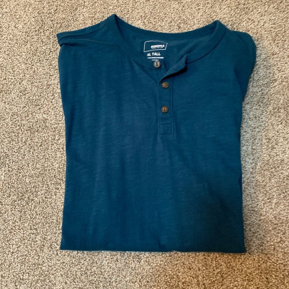 MENS SONOMA BLUE SHORT SLEEVE TEE SIZE XLT  #408